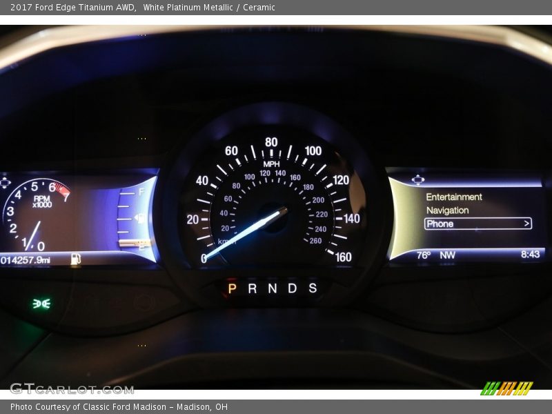 White Platinum Metallic / Ceramic 2017 Ford Edge Titanium AWD