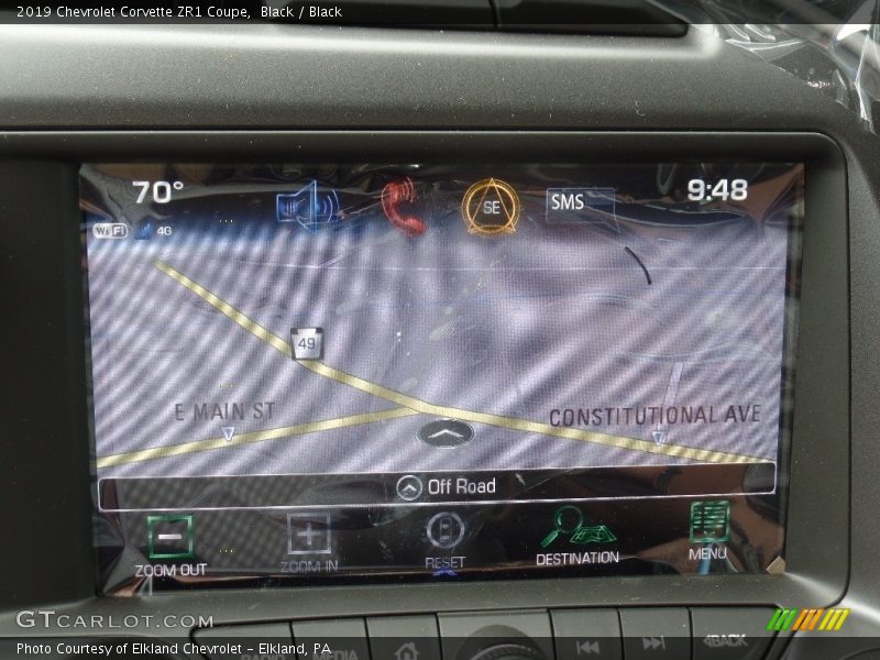 Navigation of 2019 Corvette ZR1 Coupe