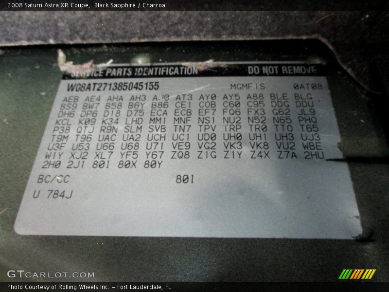 Black Sapphire / Charcoal 2008 Saturn Astra XR Coupe