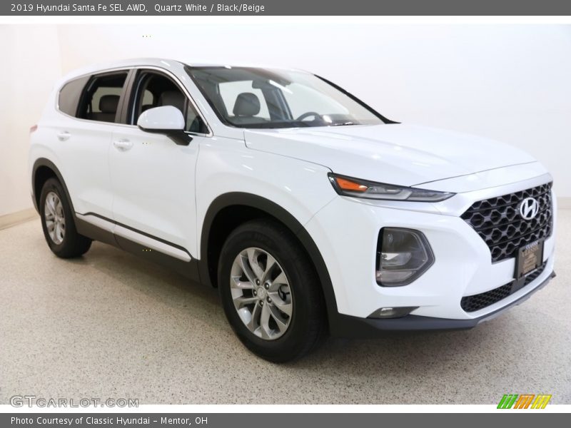 Quartz White / Black/Beige 2019 Hyundai Santa Fe SEL AWD
