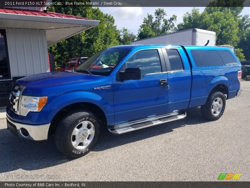 Blue Flame Metallic / Steel Gray 2011 Ford F150 XLT SuperCab