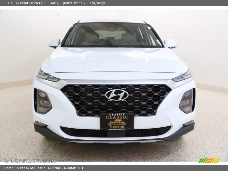 Quartz White / Black/Beige 2019 Hyundai Santa Fe SEL AWD