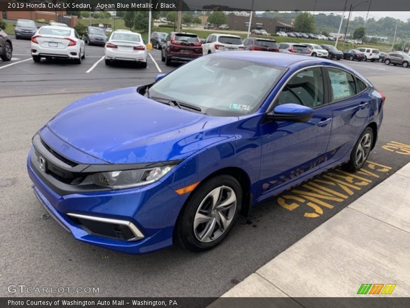 Agean Blue Metallic / Black 2019 Honda Civic LX Sedan