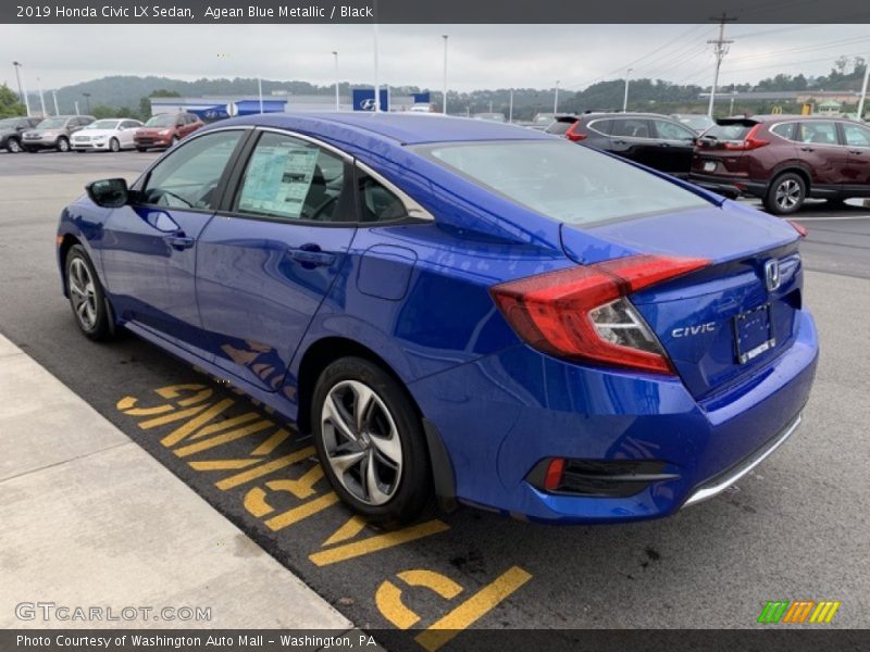 Agean Blue Metallic / Black 2019 Honda Civic LX Sedan