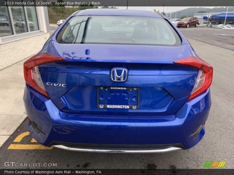 Agean Blue Metallic / Black 2019 Honda Civic LX Sedan