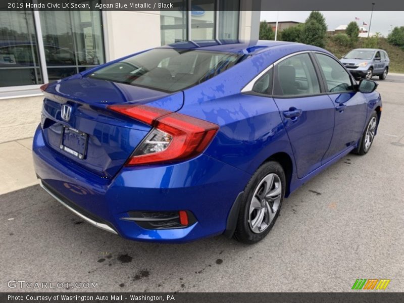 Agean Blue Metallic / Black 2019 Honda Civic LX Sedan
