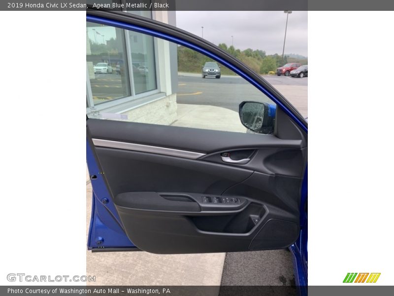 Agean Blue Metallic / Black 2019 Honda Civic LX Sedan