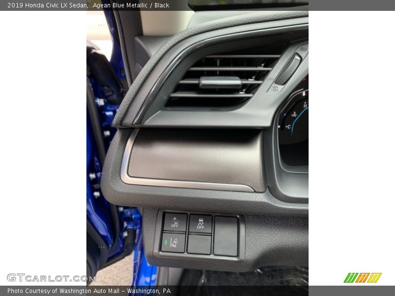 Agean Blue Metallic / Black 2019 Honda Civic LX Sedan