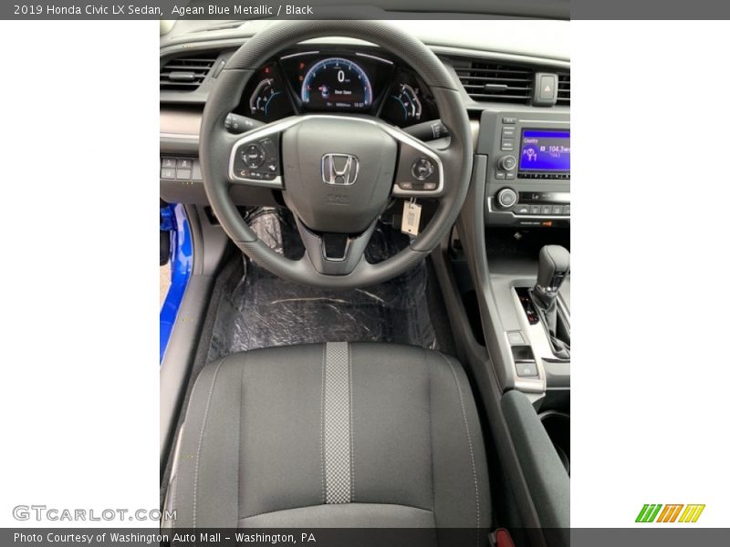 Agean Blue Metallic / Black 2019 Honda Civic LX Sedan