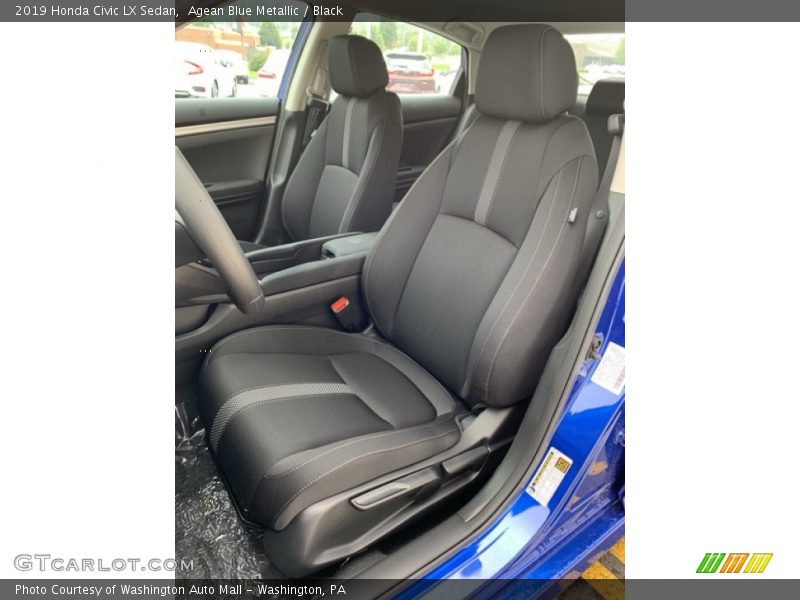 Agean Blue Metallic / Black 2019 Honda Civic LX Sedan