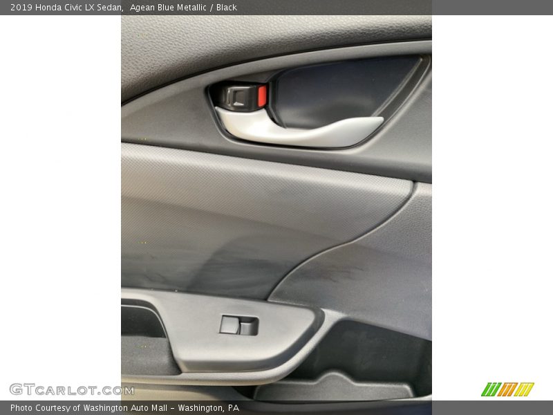Agean Blue Metallic / Black 2019 Honda Civic LX Sedan