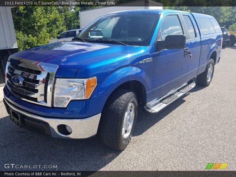 Blue Flame Metallic / Steel Gray 2011 Ford F150 XLT SuperCab