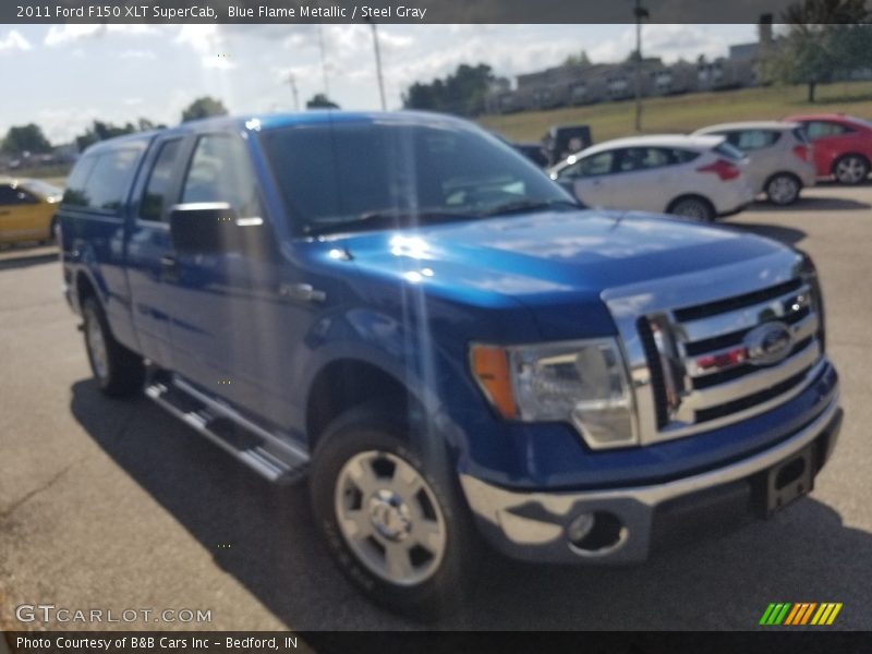 Blue Flame Metallic / Steel Gray 2011 Ford F150 XLT SuperCab