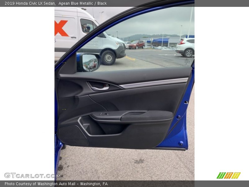 Agean Blue Metallic / Black 2019 Honda Civic LX Sedan