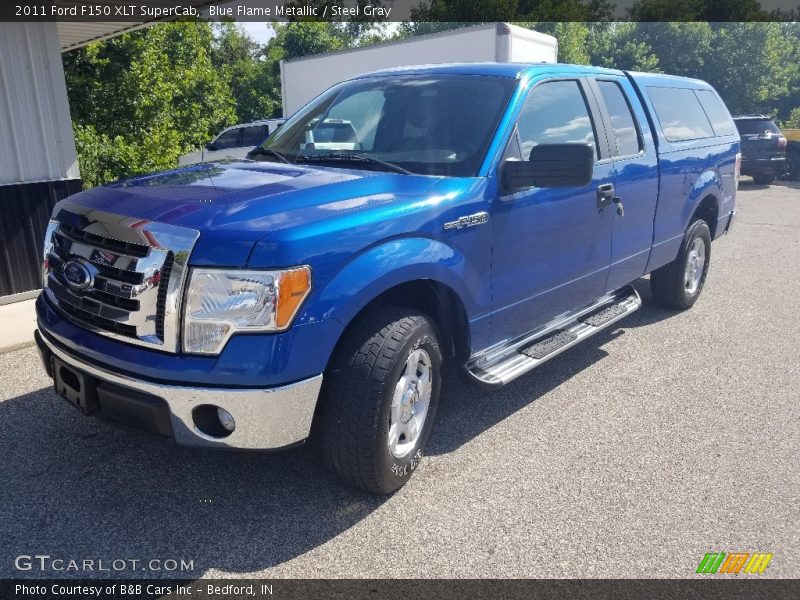 Blue Flame Metallic / Steel Gray 2011 Ford F150 XLT SuperCab