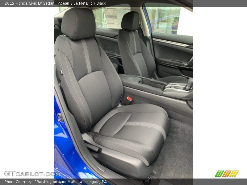 Agean Blue Metallic / Black 2019 Honda Civic LX Sedan