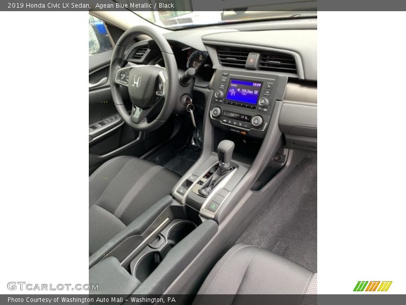 Agean Blue Metallic / Black 2019 Honda Civic LX Sedan