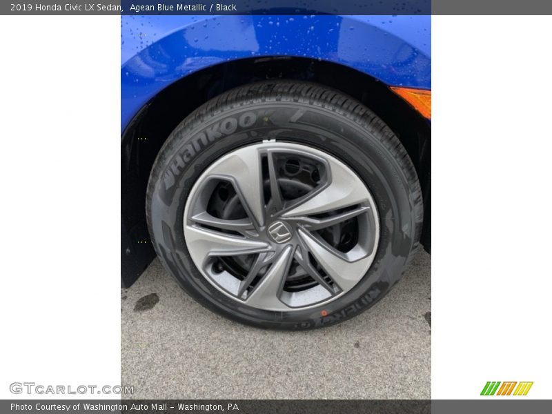 Agean Blue Metallic / Black 2019 Honda Civic LX Sedan