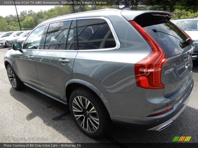 Osmium Gray Metallic / Maroon 2020 Volvo XC90 T6 AWD Momentum