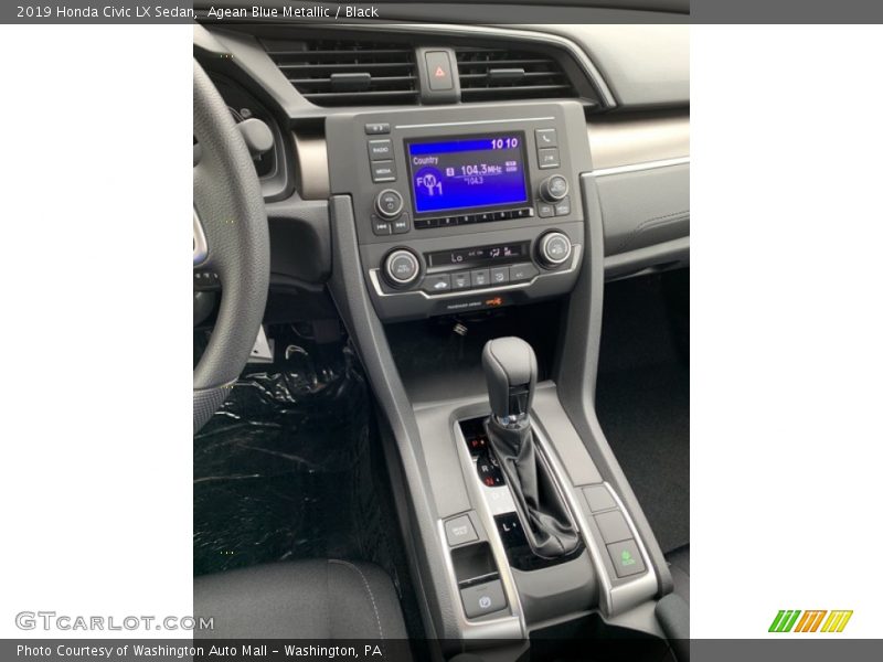 Agean Blue Metallic / Black 2019 Honda Civic LX Sedan
