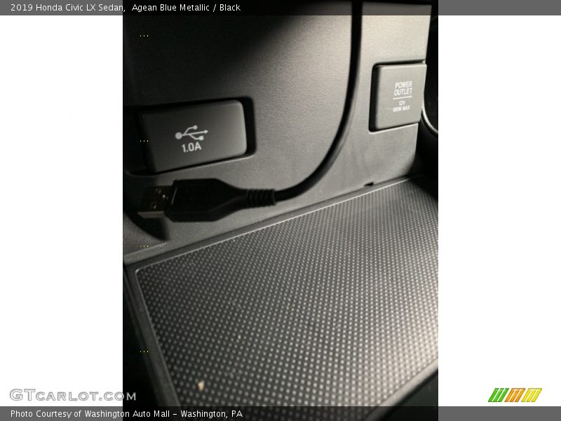 Agean Blue Metallic / Black 2019 Honda Civic LX Sedan