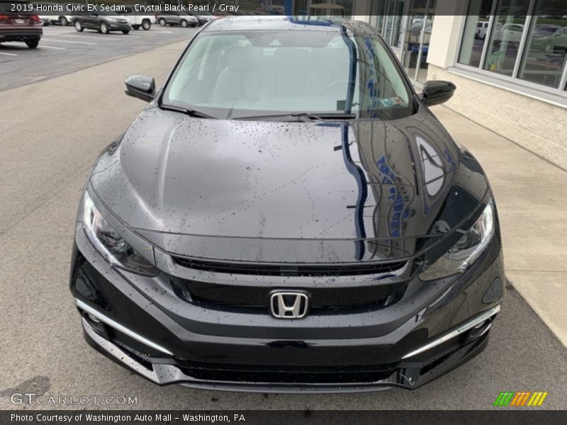 Crystal Black Pearl / Gray 2019 Honda Civic EX Sedan