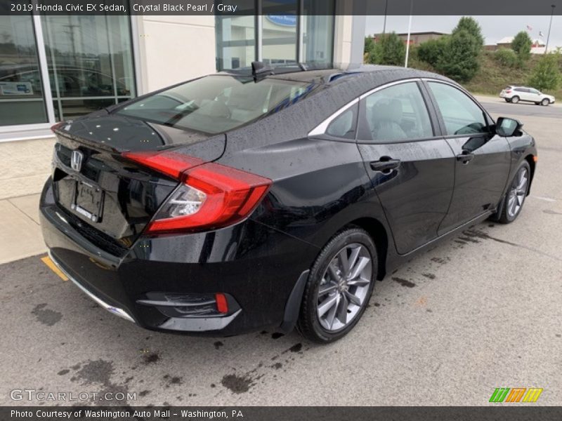 Crystal Black Pearl / Gray 2019 Honda Civic EX Sedan