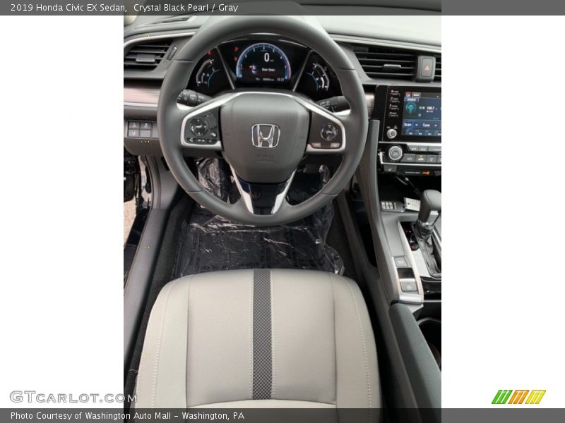 Crystal Black Pearl / Gray 2019 Honda Civic EX Sedan