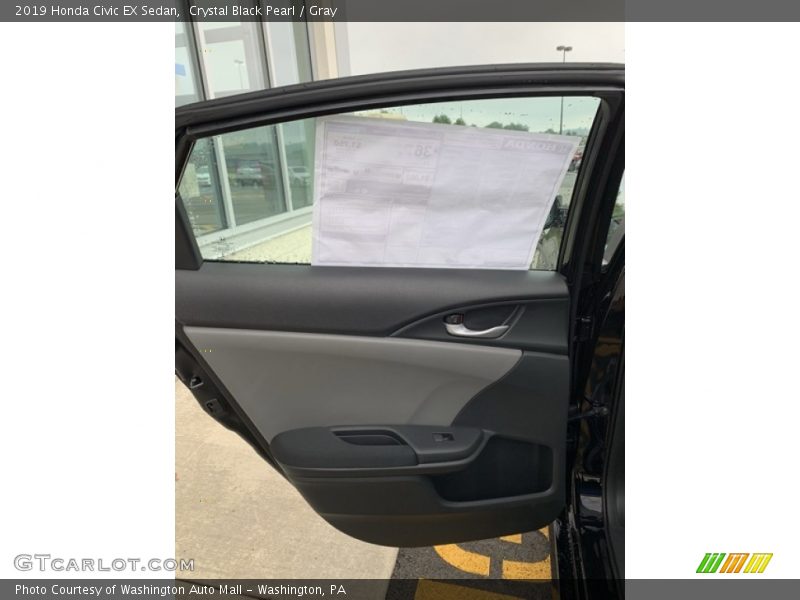 Crystal Black Pearl / Gray 2019 Honda Civic EX Sedan
