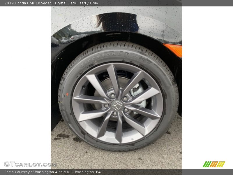 Crystal Black Pearl / Gray 2019 Honda Civic EX Sedan