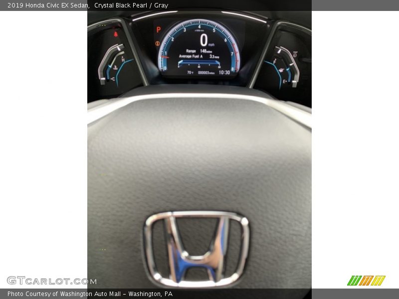 Crystal Black Pearl / Gray 2019 Honda Civic EX Sedan