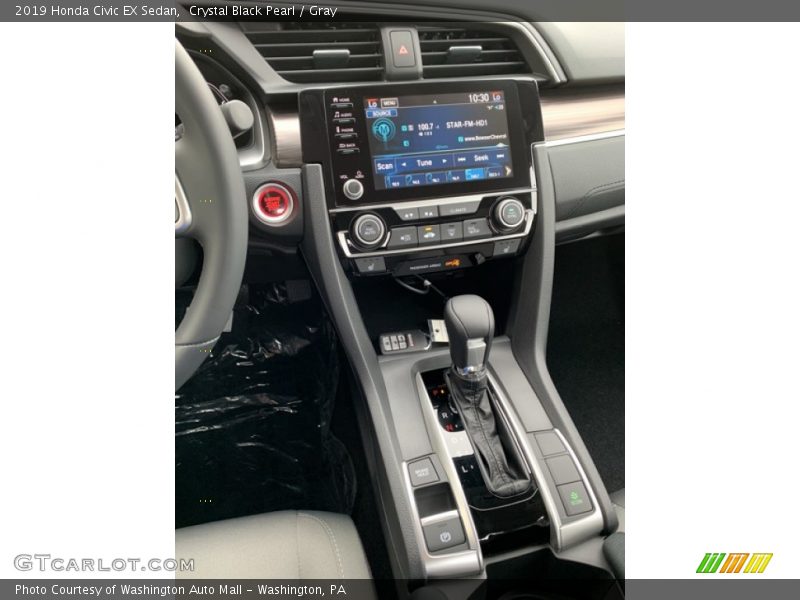 Crystal Black Pearl / Gray 2019 Honda Civic EX Sedan