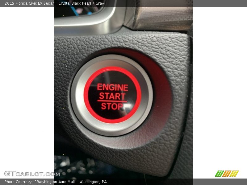 Crystal Black Pearl / Gray 2019 Honda Civic EX Sedan