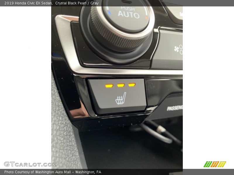 Crystal Black Pearl / Gray 2019 Honda Civic EX Sedan