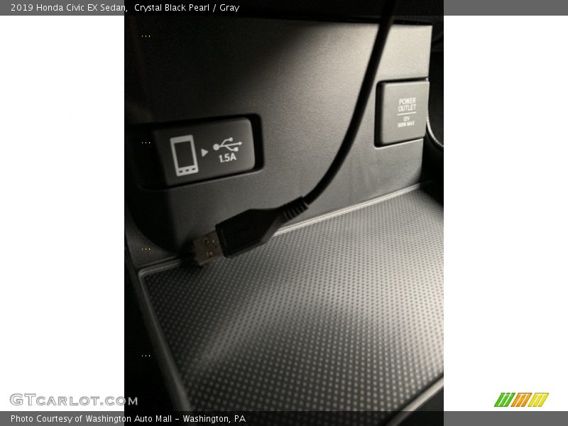 Crystal Black Pearl / Gray 2019 Honda Civic EX Sedan