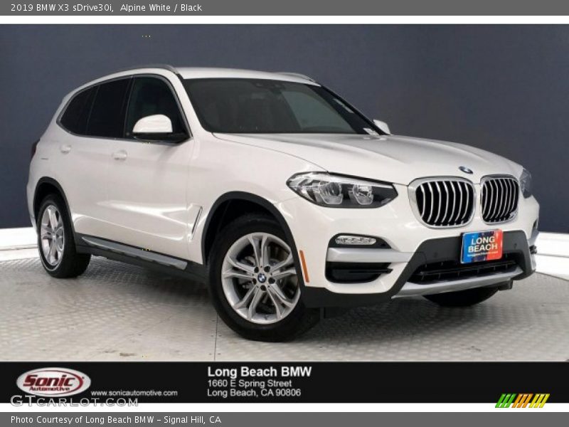 Alpine White / Black 2019 BMW X3 sDrive30i