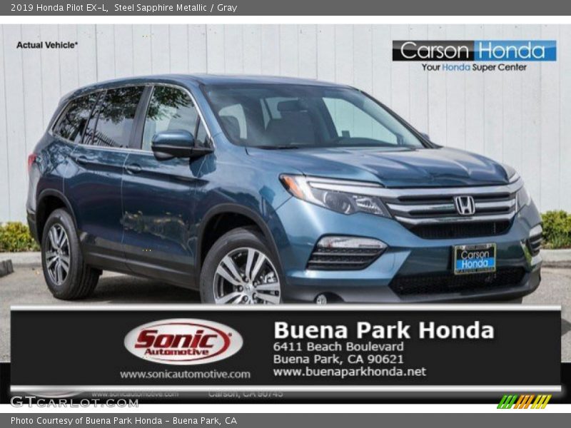Steel Sapphire Metallic / Gray 2019 Honda Pilot EX-L