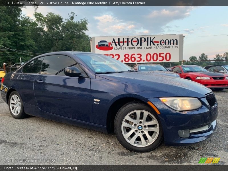 Montego Blue Metallic / Gray Dakota Leather 2011 BMW 3 Series 328i xDrive Coupe