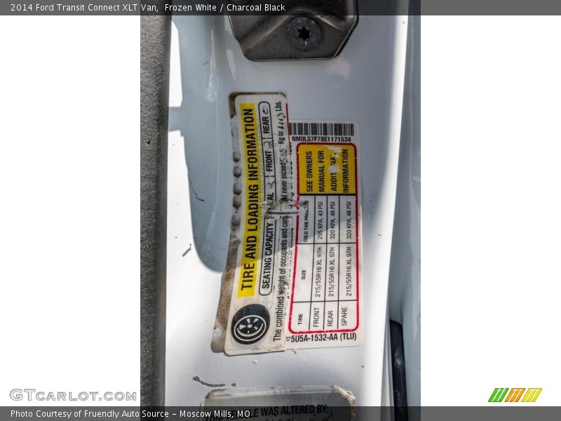Frozen White / Charcoal Black 2014 Ford Transit Connect XLT Van