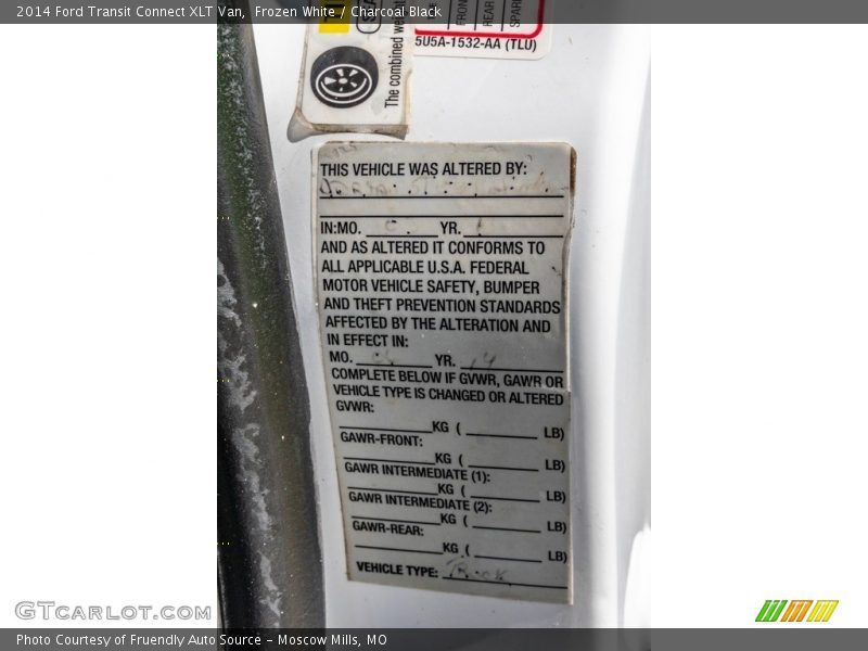 Frozen White / Charcoal Black 2014 Ford Transit Connect XLT Van
