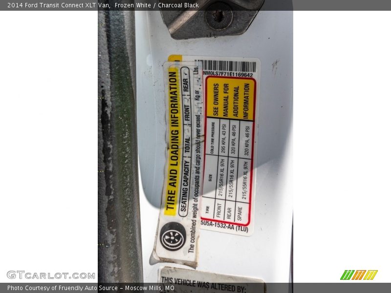 Frozen White / Charcoal Black 2014 Ford Transit Connect XLT Van