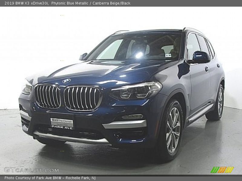 Phytonic Blue Metallic / Canberra Beige/Black 2019 BMW X3 xDrive30i