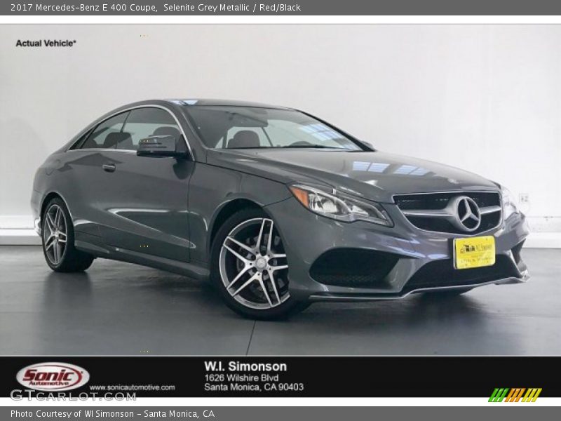 Selenite Grey Metallic / Red/Black 2017 Mercedes-Benz E 400 Coupe