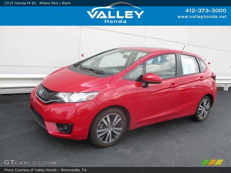 Milano Red / Black 2015 Honda Fit EX