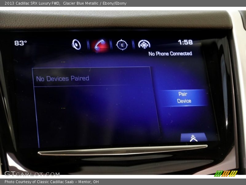 Glacier Blue Metallic / Ebony/Ebony 2013 Cadillac SRX Luxury FWD