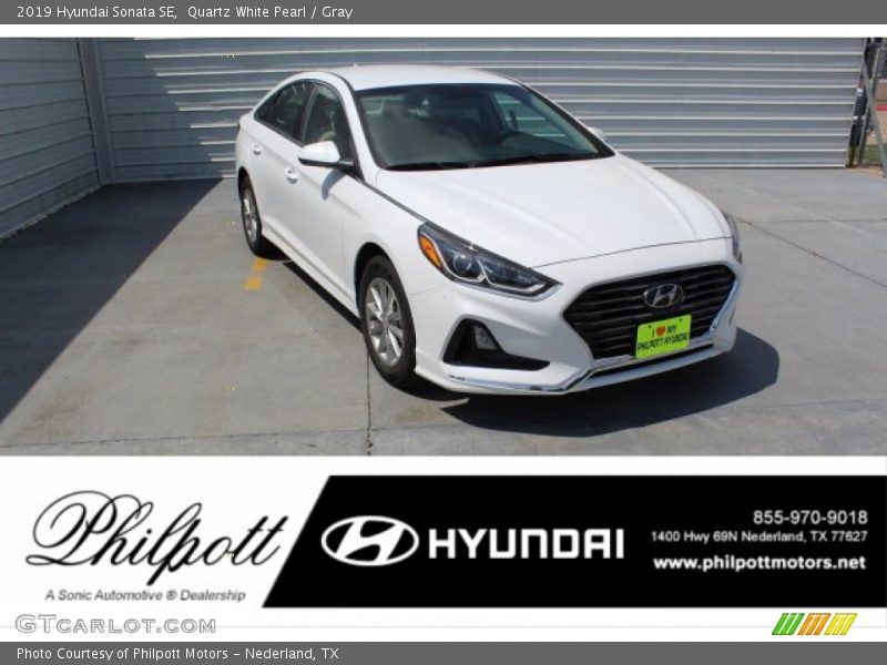 Quartz White Pearl / Gray 2019 Hyundai Sonata SE