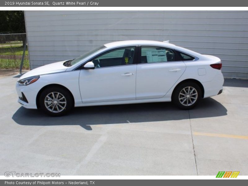 Quartz White Pearl / Gray 2019 Hyundai Sonata SE