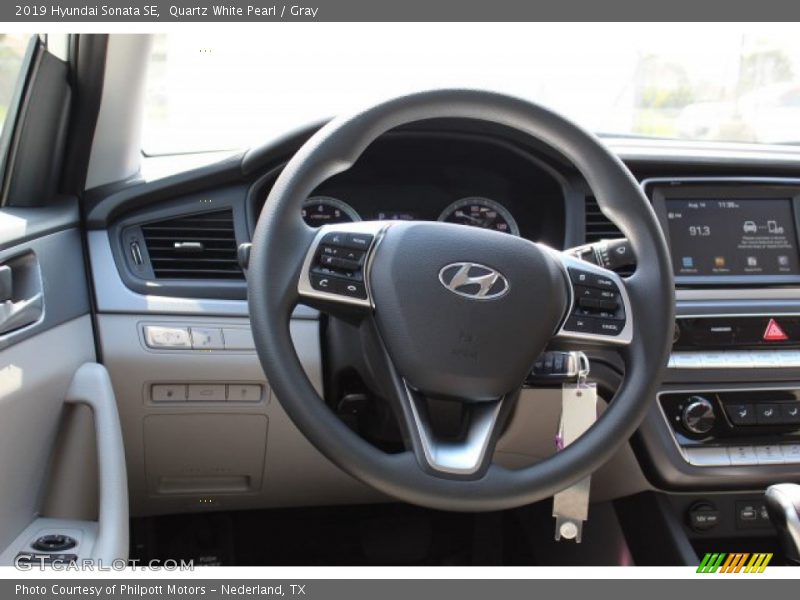 Quartz White Pearl / Gray 2019 Hyundai Sonata SE