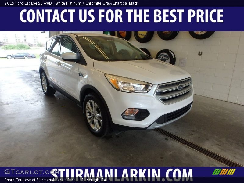 White Platinum / Chromite Gray/Charcoal Black 2019 Ford Escape SE 4WD