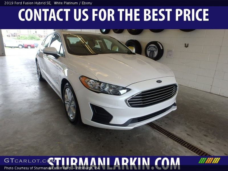 White Platinum / Ebony 2019 Ford Fusion Hybrid SE